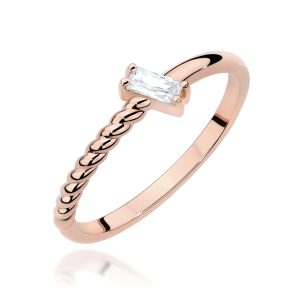 Pierścionek W0683 Diament 0,13ct różowe złoto