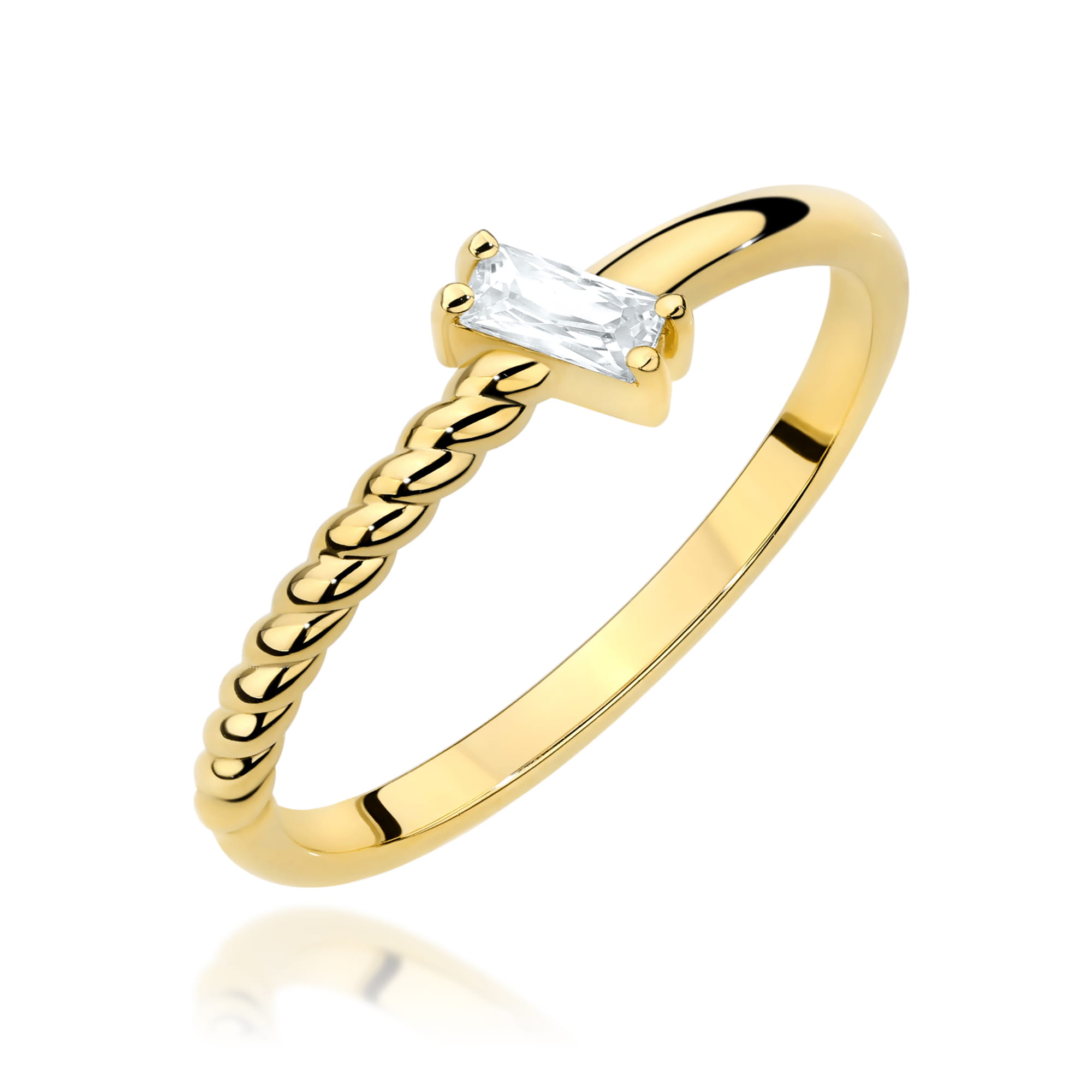 Pierścionek W0683 Diament 0,13ct żółte złoto