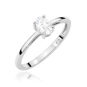 Pierścionek W0685 Szafir Biały 0,50ct białe złoto