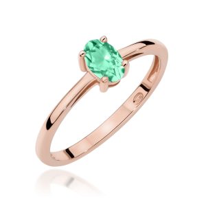 Pierścionek W0685 Szmaragd 0,40ct różowe złoto