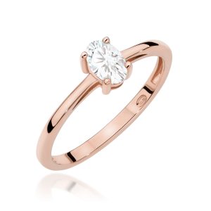 Pierścionek W0685 Diament Laboratoryjny 0,40ct różowe złoto