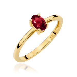 Pierścionek W0685 Granat 0,50ct żółte złoto
