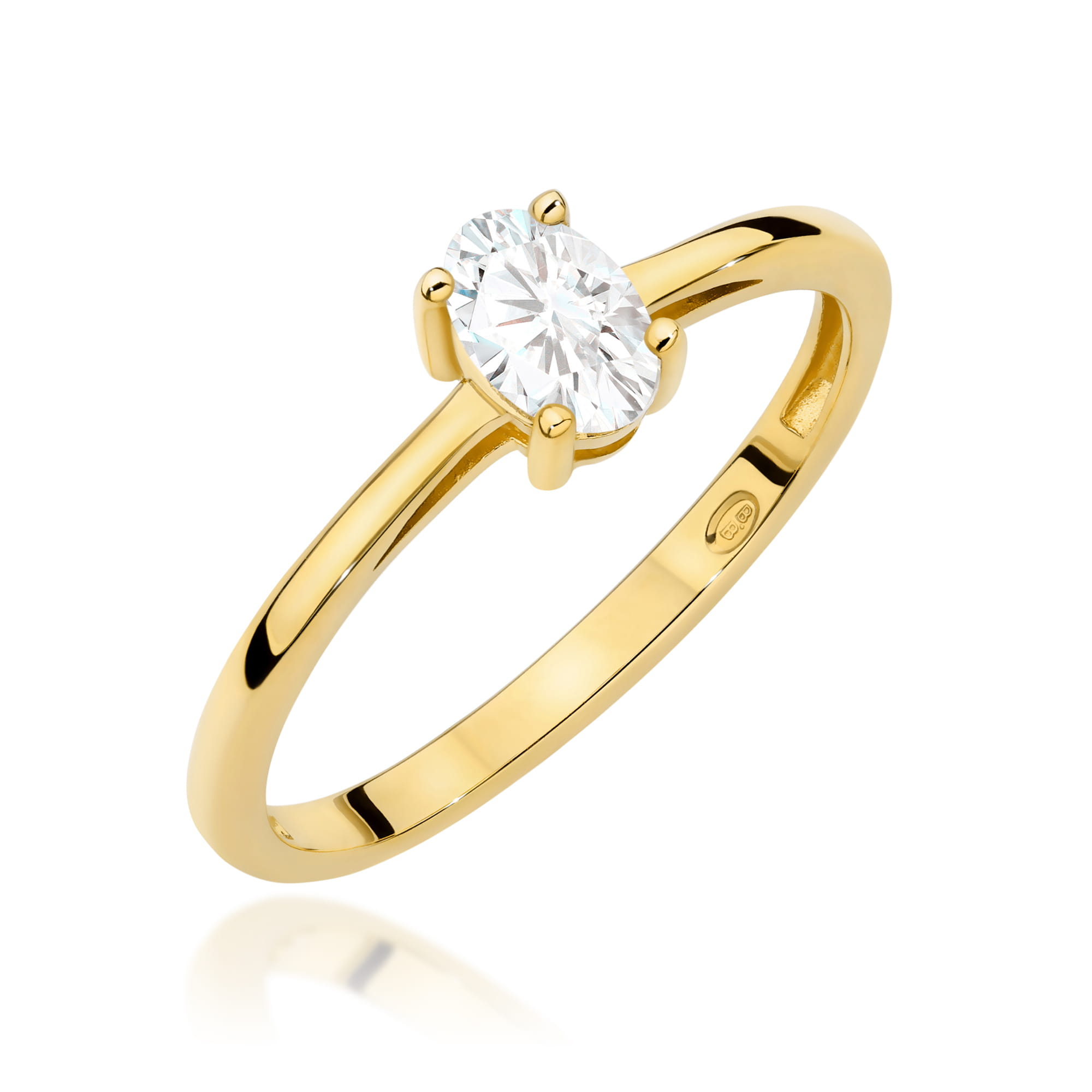 Pierścionek W0685 Diament Laboratoryjny 0,40ct żółte złoto