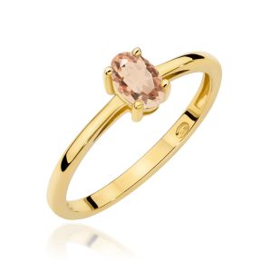 Pierścionek W0685 Morganit 0,40ct żółte złoto