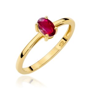 Pierścionek W0685 Rubin 0,60ct żółte złoto