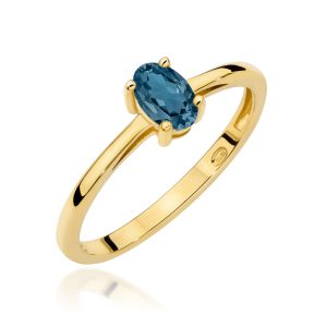 Pierścionek W0685 Topaz London Blue 0,50ct żółte złoto