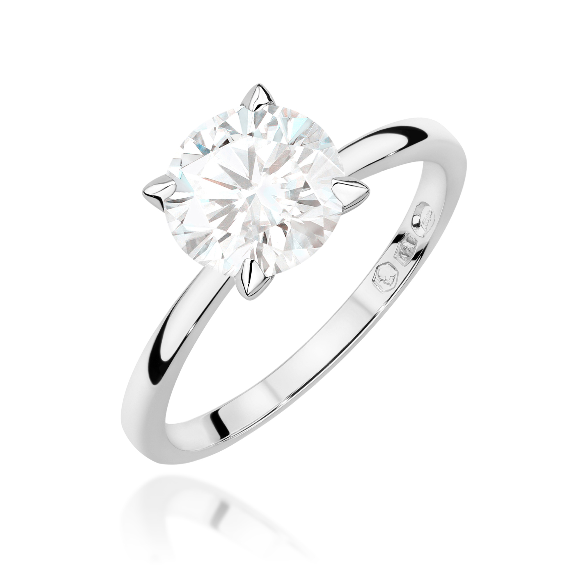 Pierścionek W0687 Diament Laboratoryjny 2,00ct białe złoto
