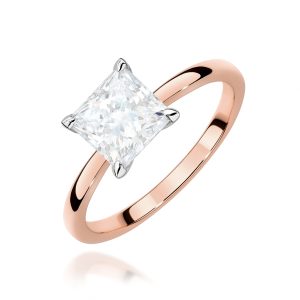 Pierścionek W0690 Diament Laboratoryjny 1,00ct różowe złoto