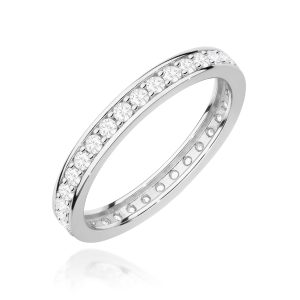 Pierścionek W0699 z diamentami białe złoto