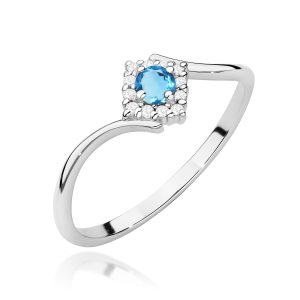 Pierścionek W0702 Topaz Swiss 0,15ct białe złoto