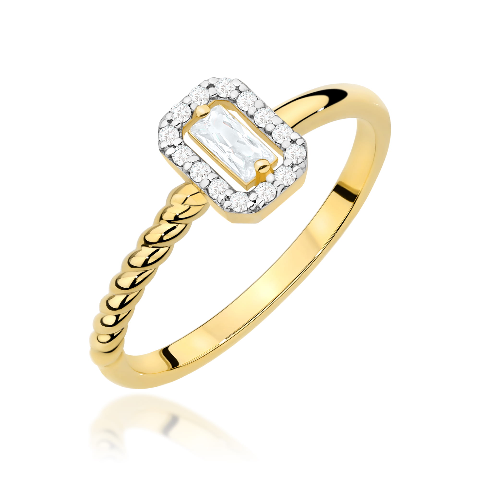 Pierścionek W0707 Diament 0,13ct żółte złoto