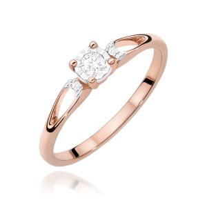 Pierścionek W0708 Diament 0,08ct różowe złoto