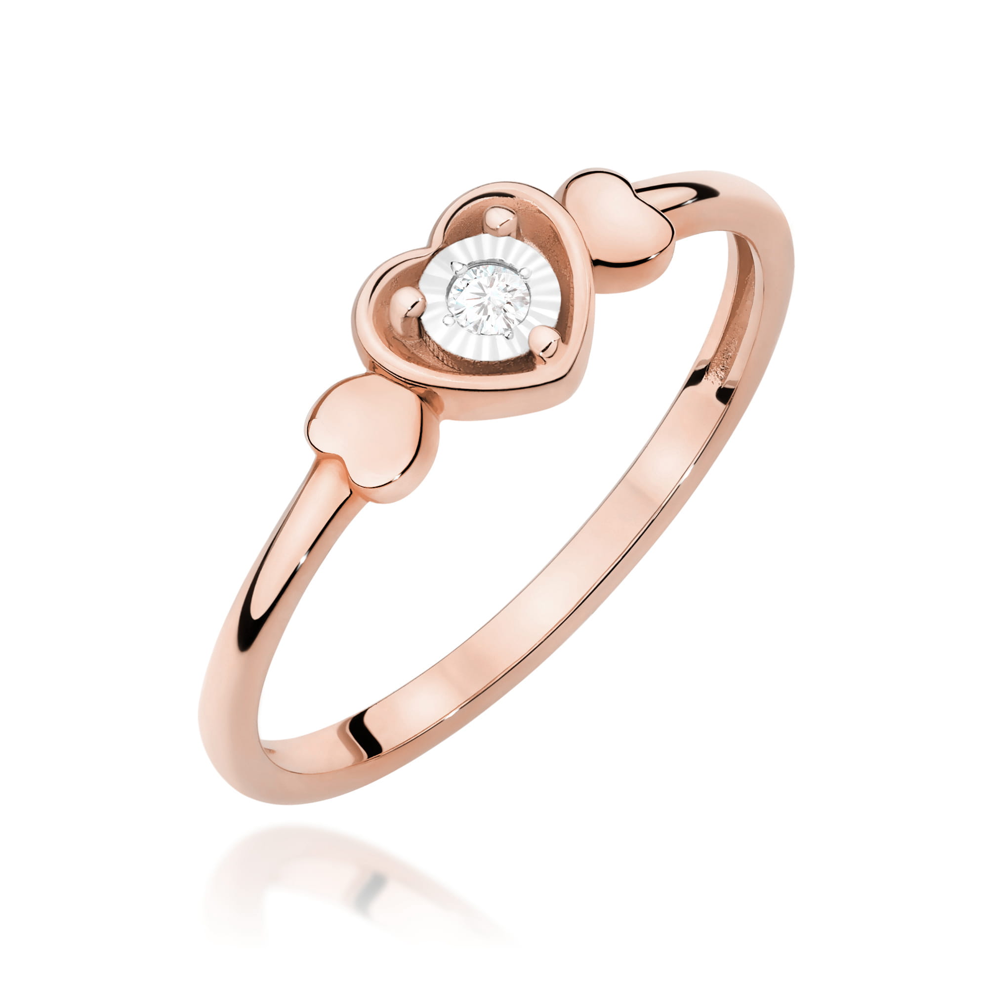 Pierścionek W0709 Diament 0,03ct różowe złoto