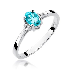 Pierścionek W0301 Topaz Swiss 0,50ct białe złoto
