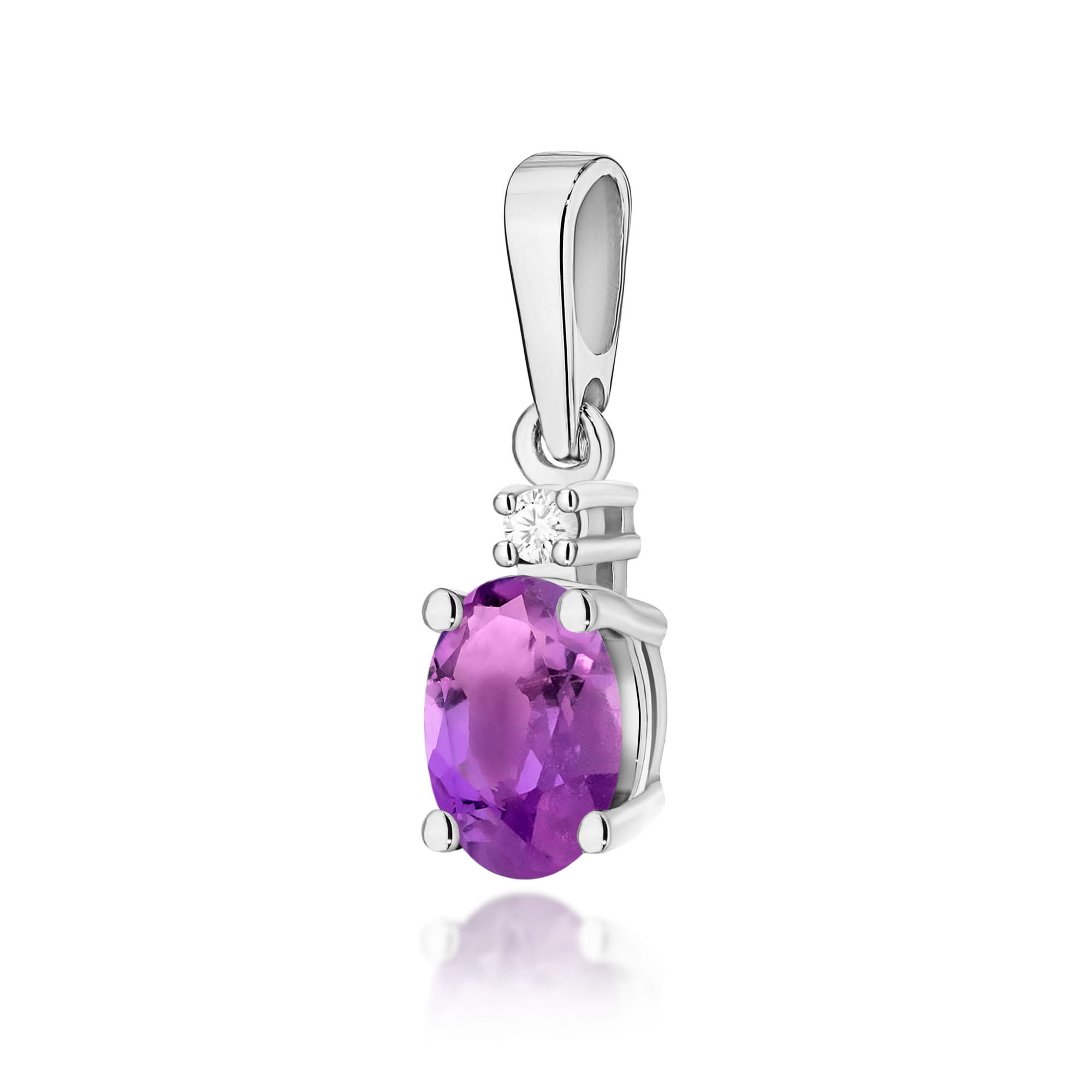 Zawieszka Z0001 Ametyst 0,40ct białe złoto