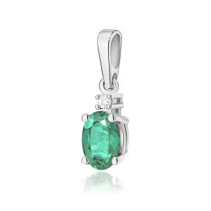 Zawieszka Z0001 Szmaragd 0,40ct białe złoto