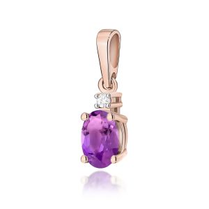 Zawieszka Z0001 Ametyst 0,40ct różowe złoto