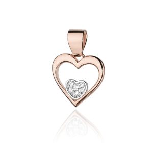 Zawieszka Z0022 z diamentami różowe złoto