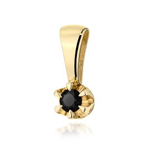 Zawieszka Z0032 Czarny Diament 0,12ct żółte złoto