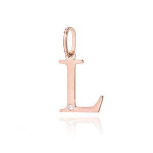 Zawieszka Z0069 Diament 0,005ct - litera L - różowe złoto