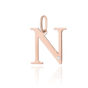 Zawieszka Z0069 Diament 0,005ct - litera N - różowe złoto