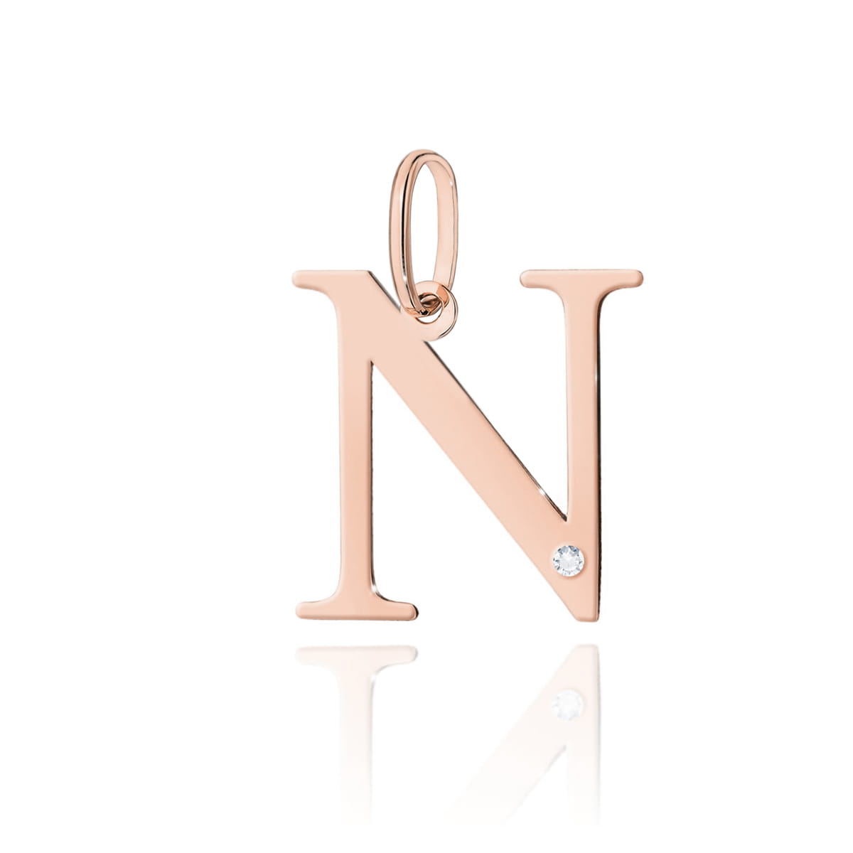 Zawieszka Z0069 Diament 0,005ct - litera N - różowe złoto