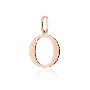 Zawieszka Z0069 Diament 0,005ct - litera O - różowe złoto