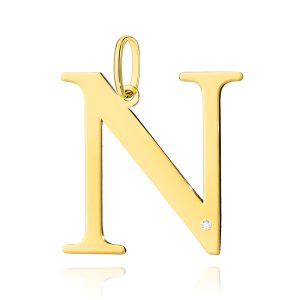 Zawieszka Z0070 Diament 0,005ct - litera N - żółte złoto