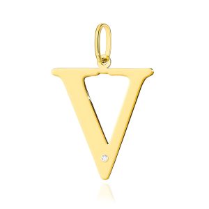 Zawieszka Z0070 Diament 0,005ct - litera V - żółte złoto
