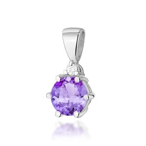 Zawieszka Z0076 Ametyst 0,50ct białe złoto