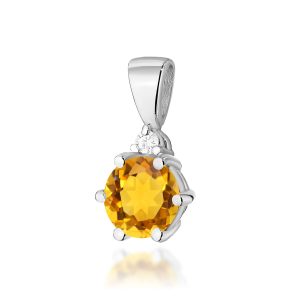 Zawieszka Z0076 Cytryn 0,50ct białe złoto