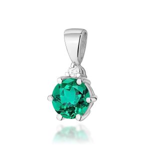 Zawieszka Z0076 Szmaragd 0,50ct białe złoto