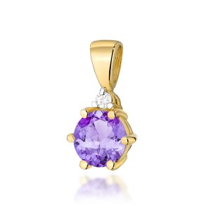 Zawieszka Z0076 Ametyst 0,50ct żółte złoto