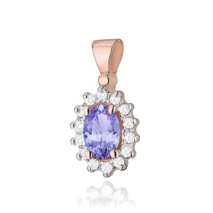 Zawieszka Z0182 Tanzanit 0,40ct różowe złoto
