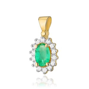 Zawieszka Z0182 Szmaragd 0,40ct żółte złoto