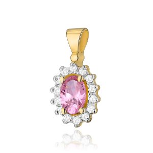 Zawieszka Z0182 Różowy Topaz 0,50ct żółte złoto