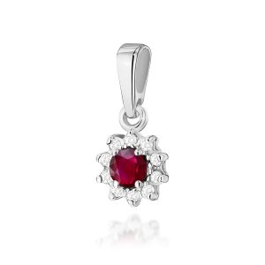 Zawieszka Z0185 Rubin 0,15ct białe złoto