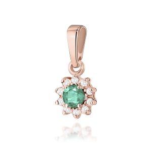 Zawieszka Z0185 Szmaragd 0,15ct różowe złoto