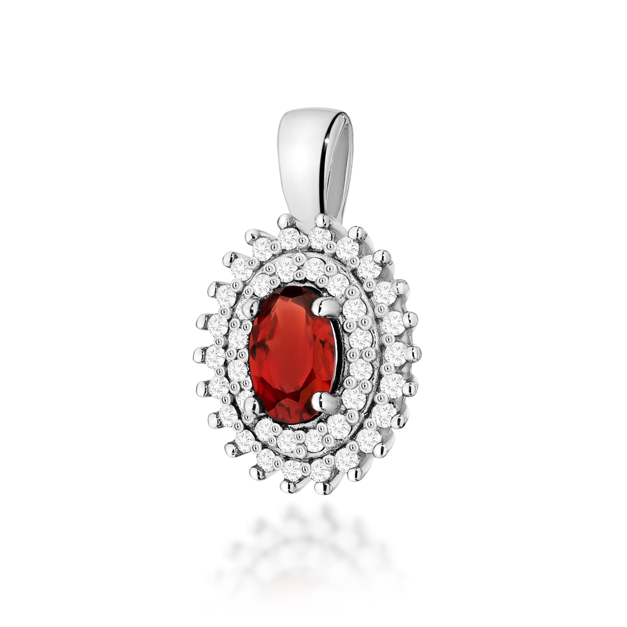 Zawieszka Z0303 Granat 0,50ct białe złoto