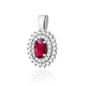 Zawieszka Z0303 Rubin 0,60ct białe złoto