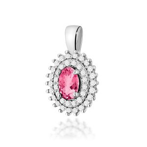 Zawieszka Z0303 Różowy Topaz 0,50ct białe złoto