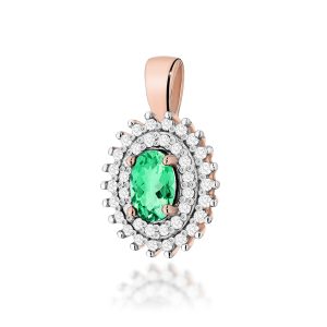 Zawieszka Z0303 Szmaragd 0,40ct różowe złoto