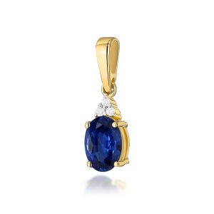 Zawieszka Z0308 Szafir 0,90ct żółte złoto