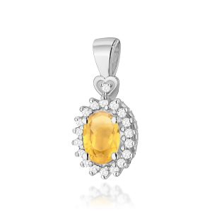 Zawieszka Z0312 Cytryn 0,60ct białe złoto