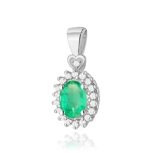 Zawieszka Z0312 Szmaragd 0,40ct białe złoto