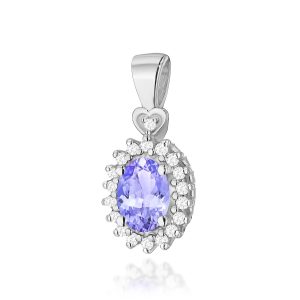 Zawieszka Z0312 Tanzanit 0,40ct białe złoto