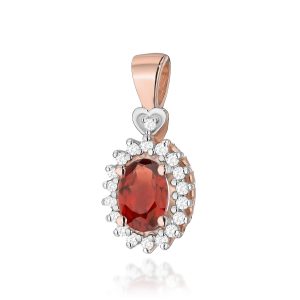 Zawieszka Z0312 Granat 0,50ct różowe złoto