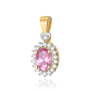 Zawieszka Z0312 Różowy Topaz 0,50ct żółte złoto