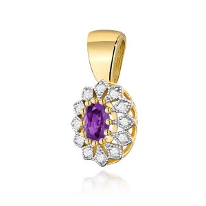 Zawieszka Z0354 Ametyst 0,40ct żółte złoto