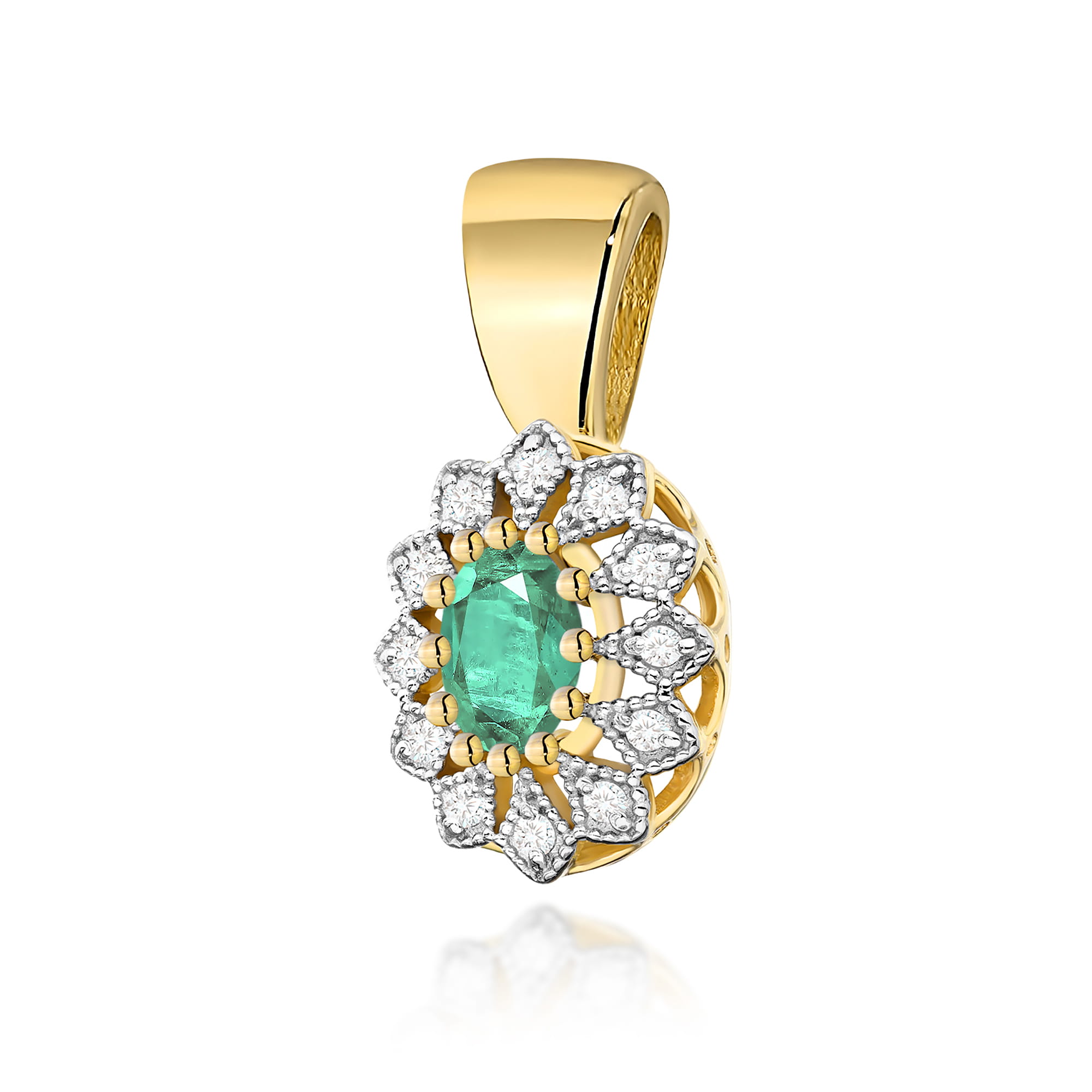Zawieszka Z0354 Szmaragd 0,40ct żółte złoto